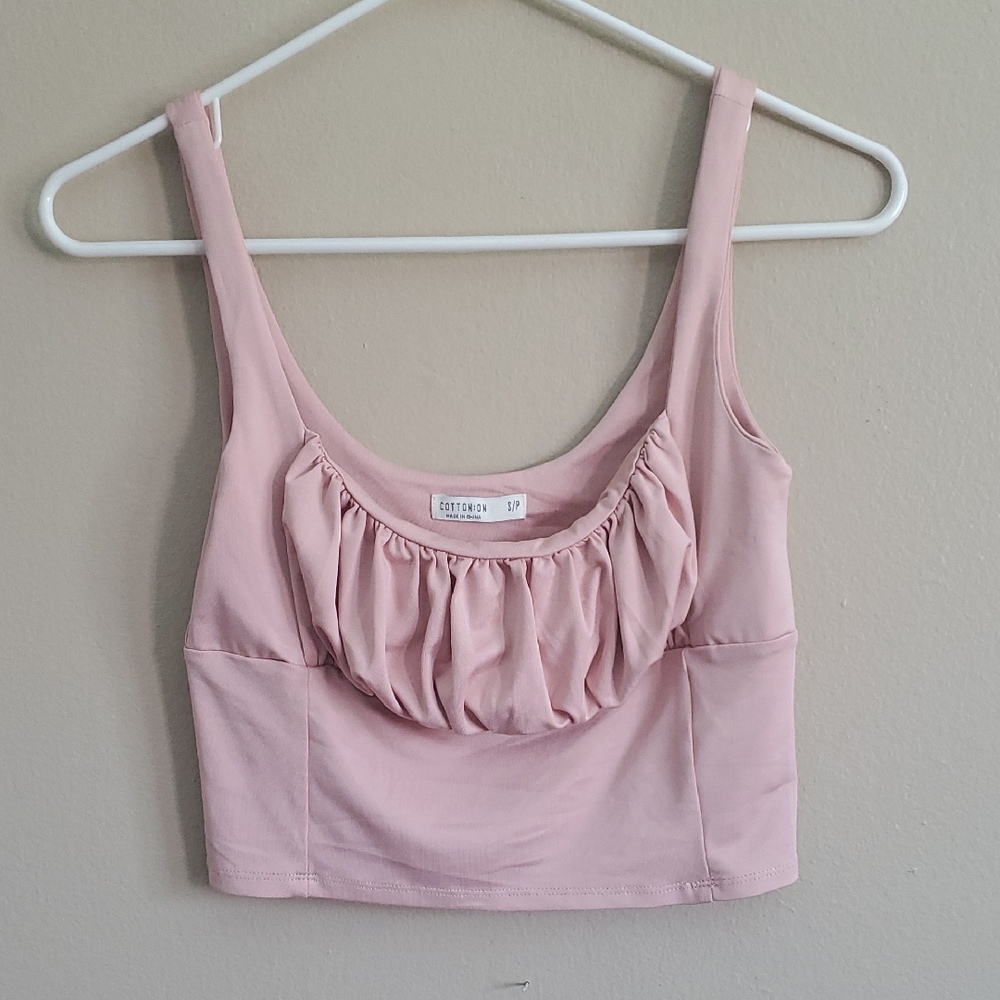 Cotton On Blush Ruffle Spandex Tank Top